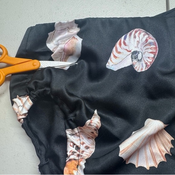 Show Me Your MuMu Kenz Mini Dress Seashell Mini Black Satin One Shoulder XS - Picture 10 of 15